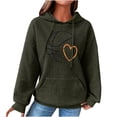 thumbnail image 1 of Chandails à Capuchon pour Femmes Mode Décontractée Imprimé Manches Longues Col Rond Chandails en Molleton à Capuche Blouse Ample avec Cordon de Serrage et Poche, 1 of 5