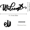 thumbnail image 2 of Word Cutout Sign Welcome Wood Wall Decor Letter Sculpture Aircraft Welcome Sign Black Wooden Laser Unfinished Slices Crafts DIY Wall Home Ornaments Art Decor for Personalized 11.3x4Inch, 2 of 6