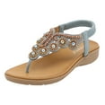 thumbnail image 2 of Mostsola Flip Flops for Women Elegant Bohemian Rhinestone Beaded Summer Sandals Beach Shoes, 2 of 7