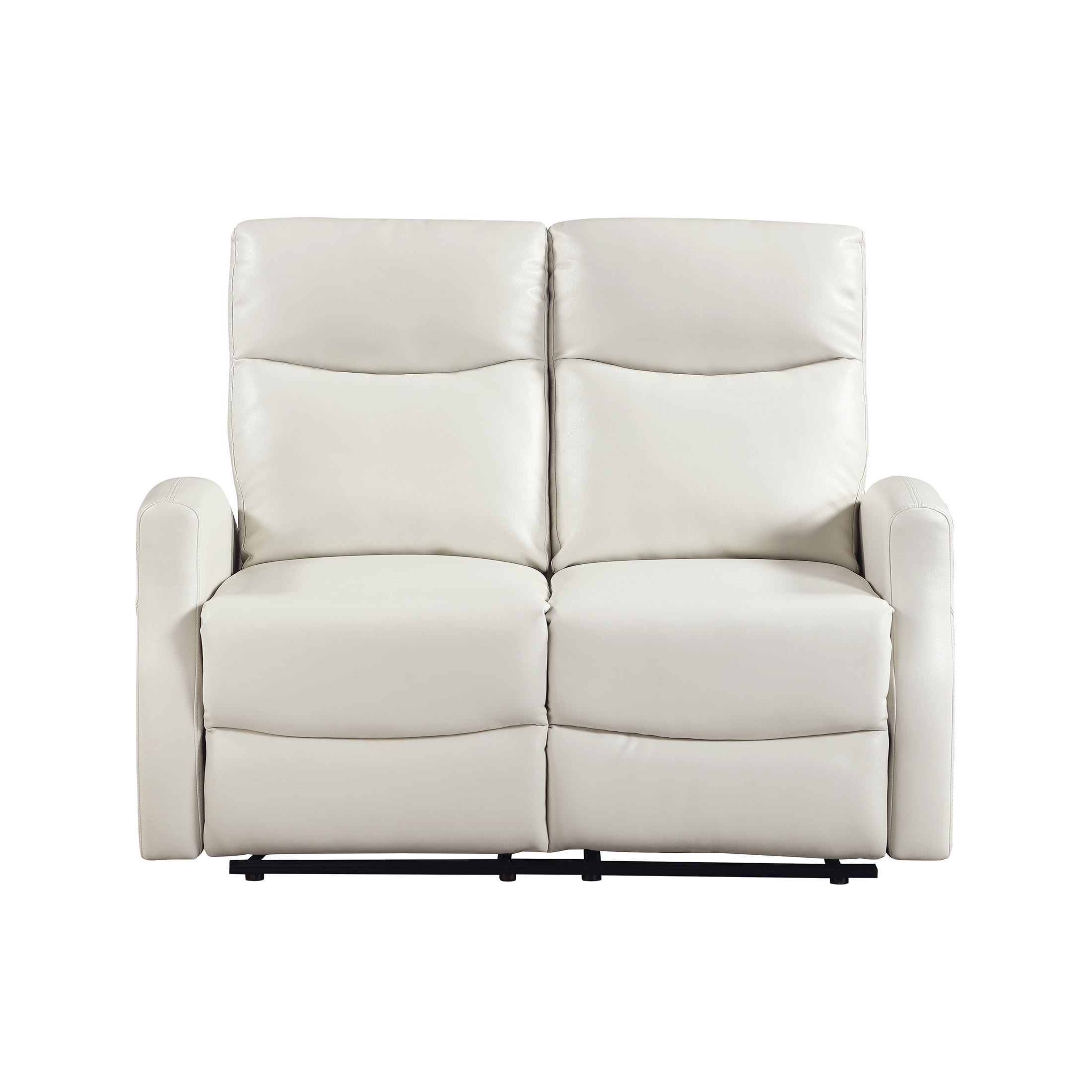 OakvillePark Novelle Faux Leather Manual Double Reclining Love Seat with Magazine Pocket, Beige