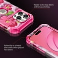 thumbnail image 4 of CASEFIV for iPhone 15 Pro Case,Shockproof Rugged Heavy Duty Cute Colorful Flower Floral Design Protective for Girls Women Cover for Apple iPhone 15 Pro 6.1 inch,Deep Red, 4 of 7