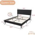 thumbnail image 6 of alazyhome Queen Size Upholstered Platform Bed Frame with Button Tufted Linen Headboard, Black, 6 of 6
