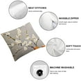 thumbnail image 6 of Floral Pillow Case , Tan Gray Plum Blossom Flower Pattern Printed Pillowcases/Pillow Shams  Standard Queen Size, 6 of 7