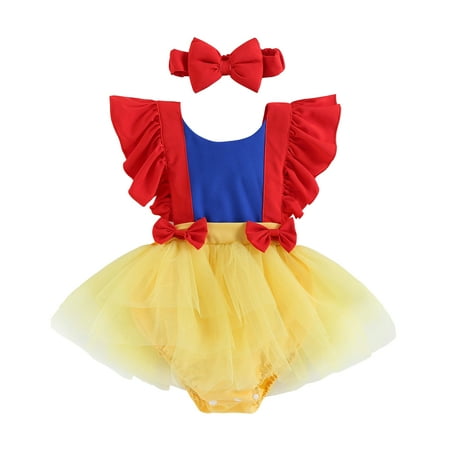 

Infant Baby Girl Summer Princess Dress Ruffle Sleeveless Dress Romper + Headband Outfit 0-24M