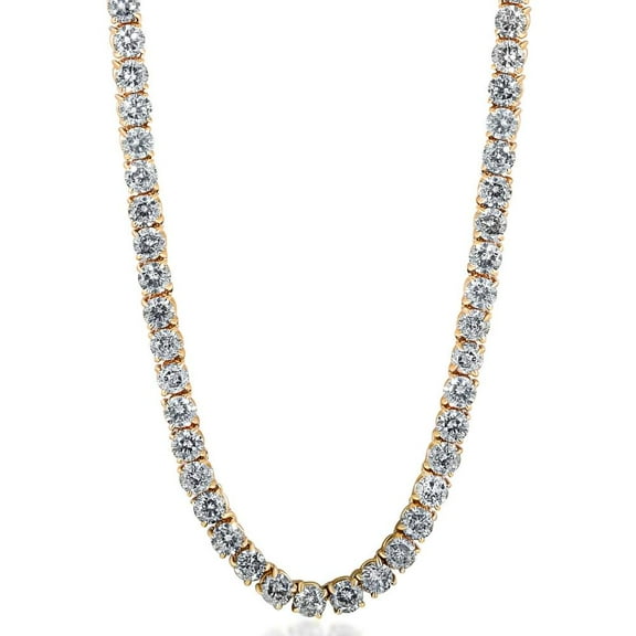 Pompeii Huge 23 Ct Diamond Tennis Necklace 14K Yellow Gold 18" (J-K,I1-2)