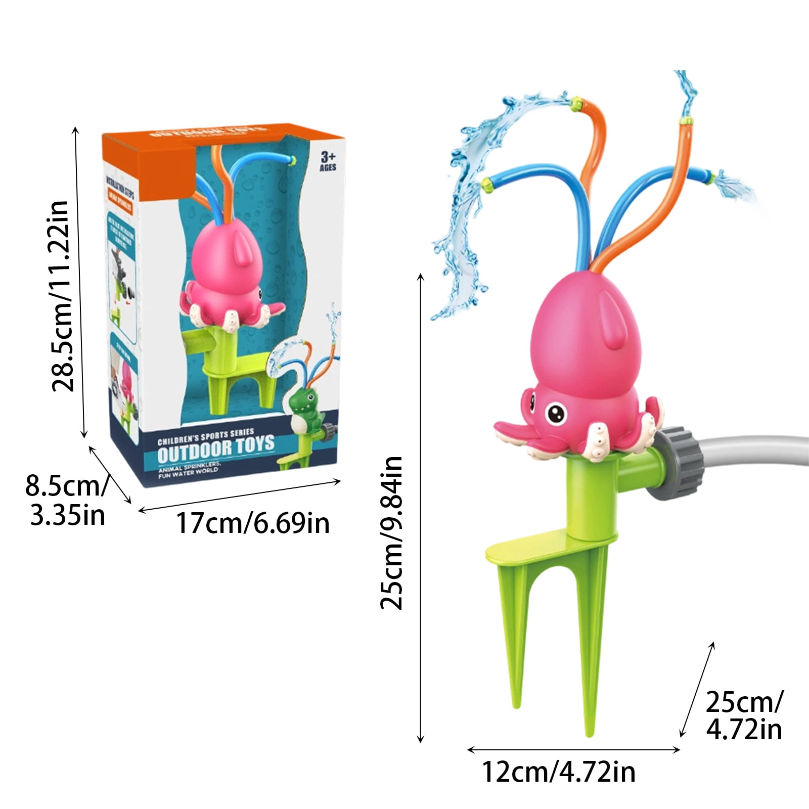 Rotating Lawn Sprinkler with Insect Flower Design, Outdoor Garden Water Spray for Backyard Summer Fun, 360 Degree Spinning Yard Sprinkler for Family Outdoor Activities