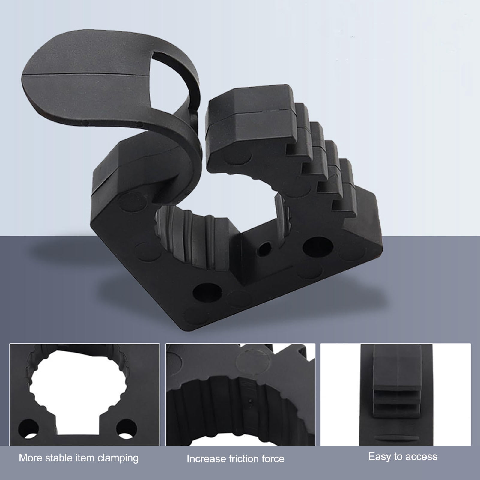 Yajisi 4‑Pack Heavy‑Duty Rubber Shovel & Tool Mounts, 30‑40 mm Clamp, 11 kg Capacity, Versatile Vehicle & UTV Rack Holder