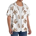 thumbnail image 4 of Vsdgher Retro Squirrel Print Men's Wrinkle Free Untucked Cuban Shirt Business Casual Button Down Shirts Short Sleeve Shirt, 4 of 7