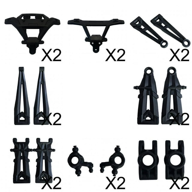 2 Juegos de Parachoques + + Copa de Dirección para Xinlehong 9125 Modelo de Camión Accs perfke Parachoques trasero delantero de coche RC