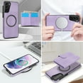thumbnail image 4 of Decase for Samsung Galaxy S21+ Flip PU Leather Back Cover with 2-in-1 Detachable Magnetic Wallet with 5 Card Slots Compatible Mag-Safe and RFlD Blocking Kickstand and Wireless Charging,Purple, 4 of 5