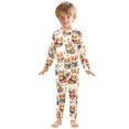 thumbnail image 3 of Dailycode Cotton Pajama Set Snug Fit Long Sleeve Top and Pants for 18M-8Y Corgi Dog Wearing Scarves, 3 of 7