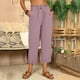 thumbnail image 4 of WILLBEST Pantalones Casuales de Lino Blanco para Mujer con Bolsillos, Pantalones Versátiles y Cómodos de Talla Grande para Uso Diario. XXXL, 4 of 4