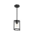 thumbnail image 2 of Hunter - Astwood 1-light Matte Black, Mini Pendant Light, Dimmable, Caged Style, Cylinder Shaped, for Bedrooms, Dining, Living Rooms - 19005, 2 of 11
