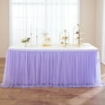 thumbnail image 5 of 3FT Tulle Table Skirt, 2-Layer Tablecloth for Rectangle Tables or Round Tables Ruffle Tutu Table Skirts Desk Skirt For Wedding Birthday Party Cake Dessert Table Decorations, L3.2ft*H2.6ft, Multicolor, 5 of 5