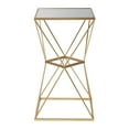 thumbnail image 6 of DecMode 16" x 28" Gold Metal Geometric Accent Table with Mirrored Glass Top, 1-Piece, 6 of 12