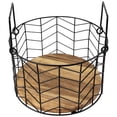 thumbnail image 6 of Northlight Round Iron Nesting Baskets with Natural Wood Base - 14" - Set of 3, 6 of 8