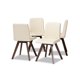 thumbnail image 1 of Baxton Studio Pernille - Juego de sillas de comedor de madera de 4 piezas con acabado de nogal tapizado de piel sintética color crema de transición moderno Baxton Studio 10487, 1 of 2