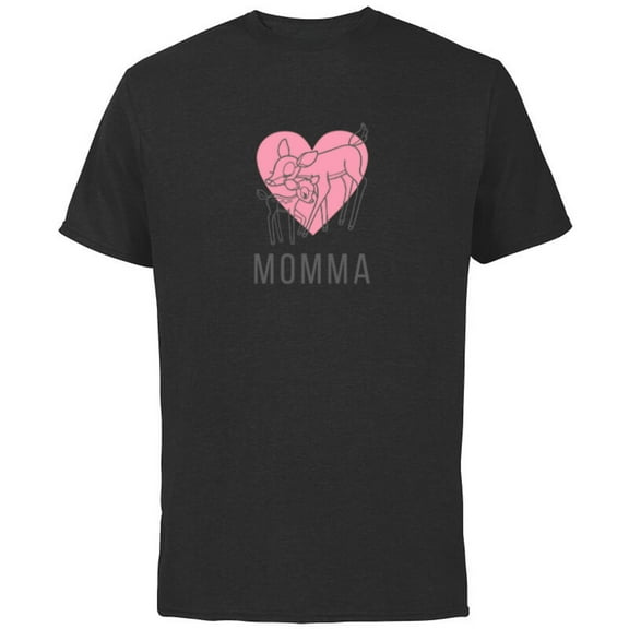 Disney Bambi Momma Mother's Day - Short Sleeve Cotton T-Shirt for Adults - Customized-Black