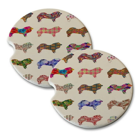 

KuzmarK Sandstone Car Drink Coaster (set of 2) - Chow Chow Dog