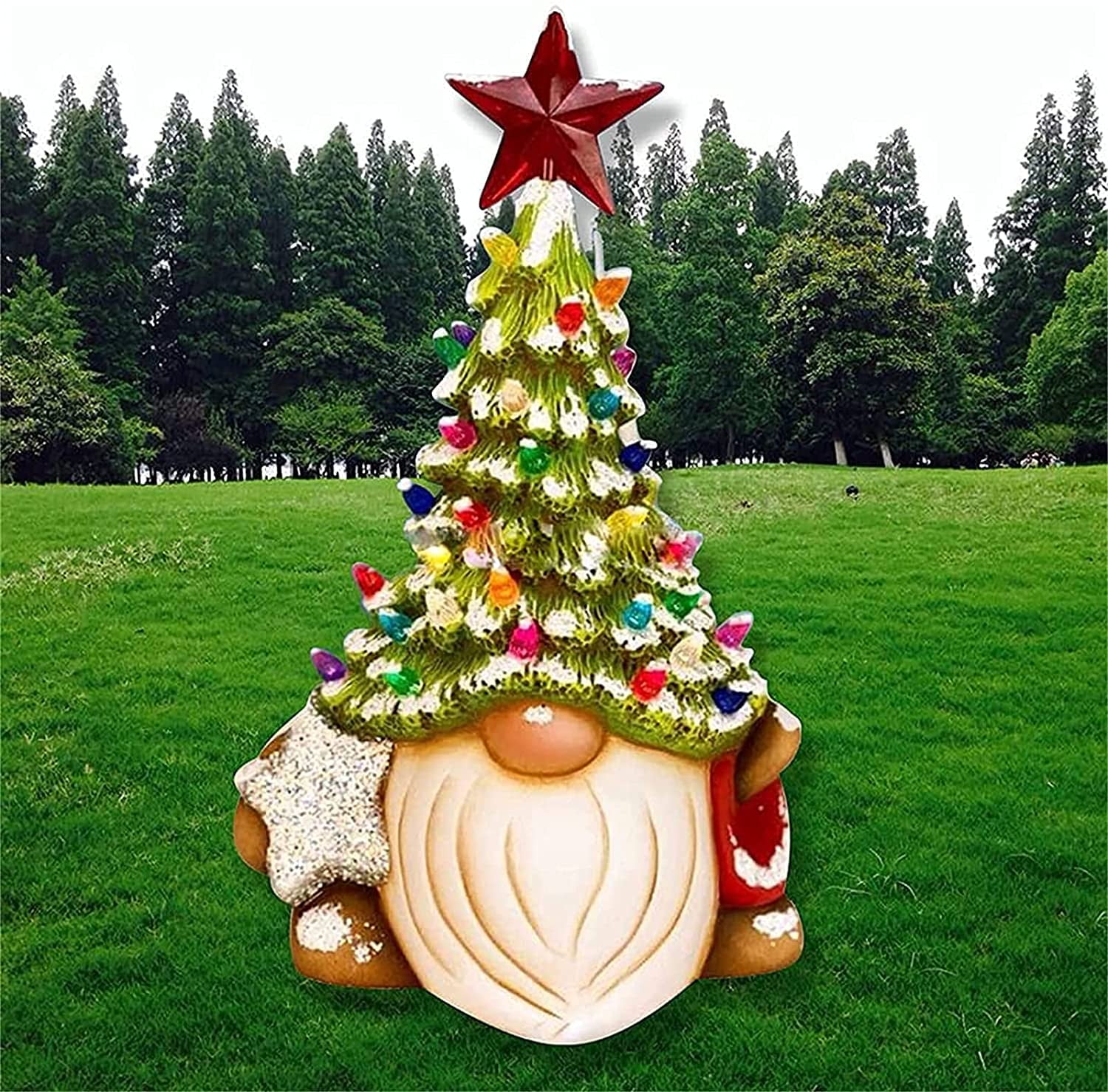 Ceramic Gnome Christmas Tree, Faceless 