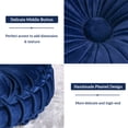 thumbnail image 4 of 2PCS Pleated Pumpkin Throw Pillows, Round Velvet Pillows with Center Button, Vintage Accent Meditation Pillow Cushion for Sofa Chair Dorm Car, 14.5 inch, Navy, 4 of 5