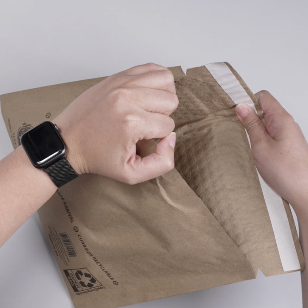Earth Hugger Curbside Recyclable Paper Bubble Mailers, Size #5 (15.5" x 9.8"), 20-Count