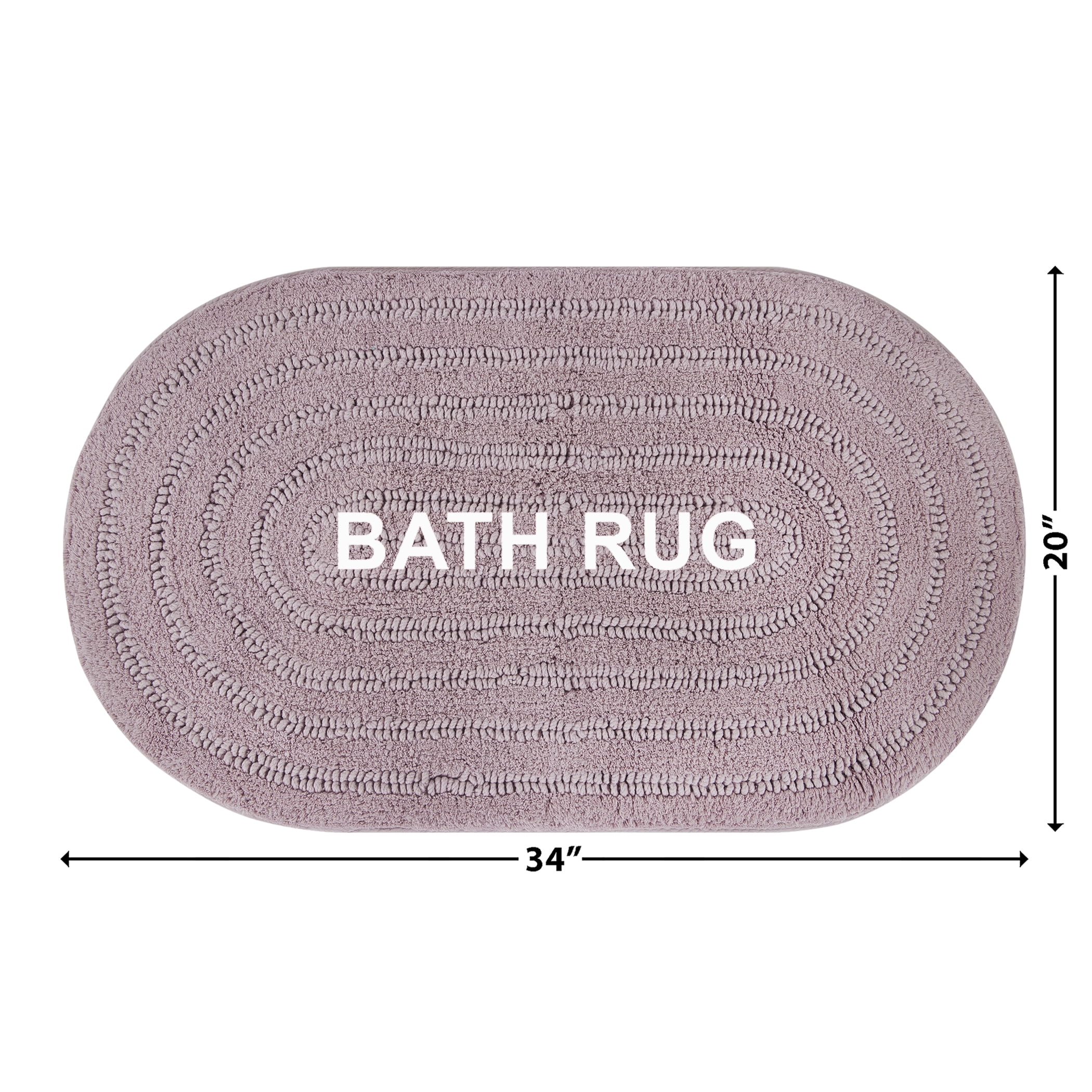 Beautiful Oval Cotton Bath Rug by Drew Barrymore, Rose Pink, 20" x 34"