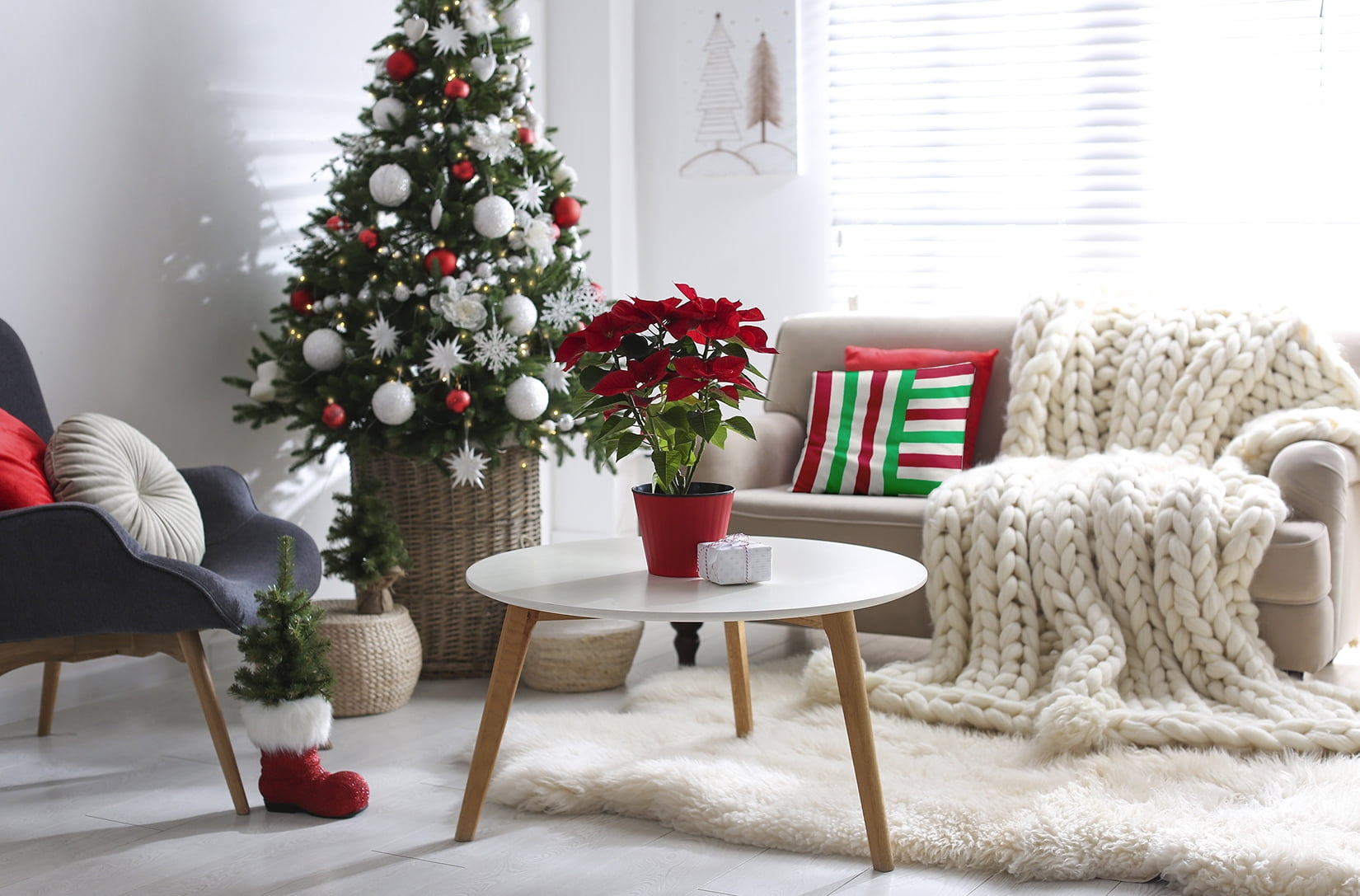 26" x 26" Simply Daisy Christmas Stripes Polyester Accent Pillow, Bright Green Qty 1