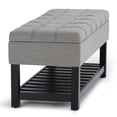 thumbnail image 4 of Simpli Home Saxon 43 inch Wide Transitional Rectangle Storage Ottoman Bench in Dove Grey Linen Look Fabric, 4 of 5