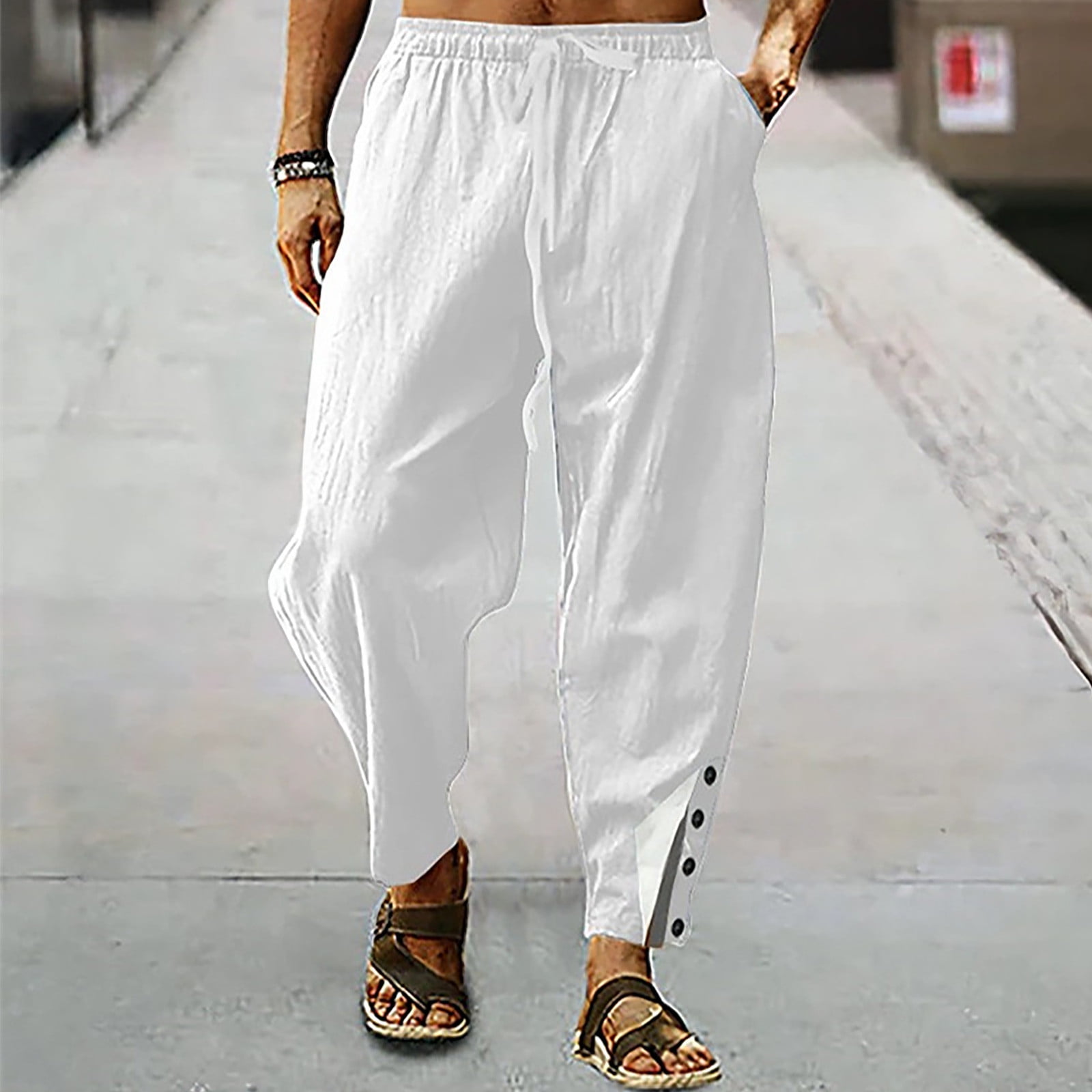 福袋 セール LOVZFMLL Men's Casual Sweatpants, Summer Loose Fit Elastic Clothing