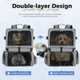 thumbnail image 2 of Double Cat Backpack Carrier for 2 Cats, Double-Compartment Pet Carrier Backpack for Two Small Cat or One Medium Cat, Cats Carrier Backpack Dog Carrier Backpack Fits Up to 24 Lbs,Grey, 2 of 12