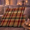 thumbnail image 6 of Autumn Tartan Plaid Living Room, Festive autumn celebration Scene, Warm Flannel Blanket for Living Room and Family Room with Detailed Artwork, Art Lovers autumn celebration Gift, Festive Home Decor, 6 of 9