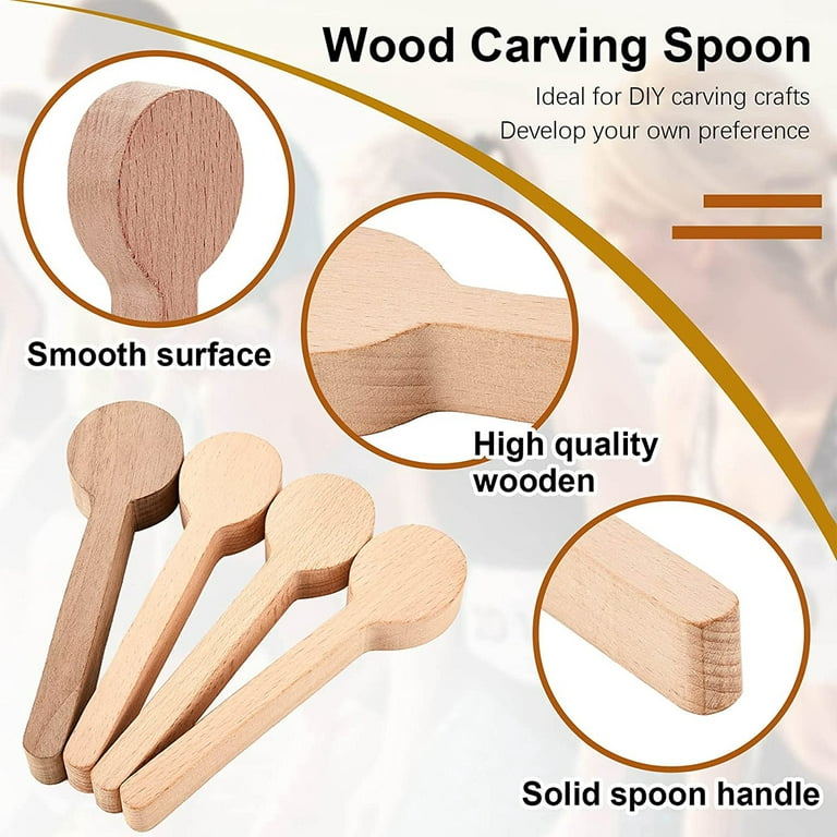 19 Pcs Wood Carving Tools Kit Knifies Set Spoon Carving Blanks Wood  Whittling Kit for Beginners