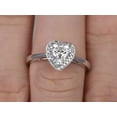 thumbnail image 3 of Brilliant 14K White Gold Over Solitaire Halo Ring 1.30 Ct Heart Cut Moissanite/CZ Propose Engagement Ring Women's Diamond Gift, 3 of 5