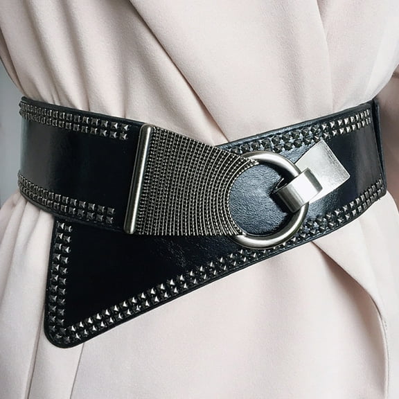 GOOHOCHY 1PC Waist Belt Stretch Stylish Punk Style Belt Decorative Elastic Waistband