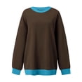 thumbnail image 3 of ameIAEA Womens Sweatshirts Long Sleeve Crewneck Pullover Tops Color Block Loose Fall Shirts, 3 of 4