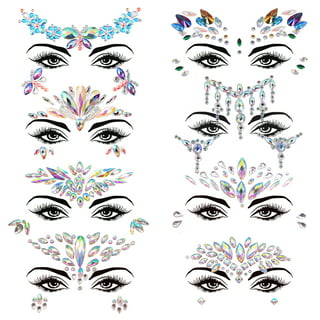 6 Sets Mermaid Face Jewels Rhinestone Face Gems Stick on Halloween Cosplay  Party Festival Crystals Temporary Tattoos