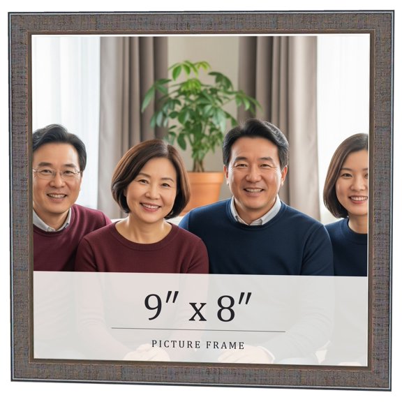 9x8 Frame Blue Kingsley Pewter Solid Wood Picture Frame Width 0.75 Inches |Interior Depth 0.5