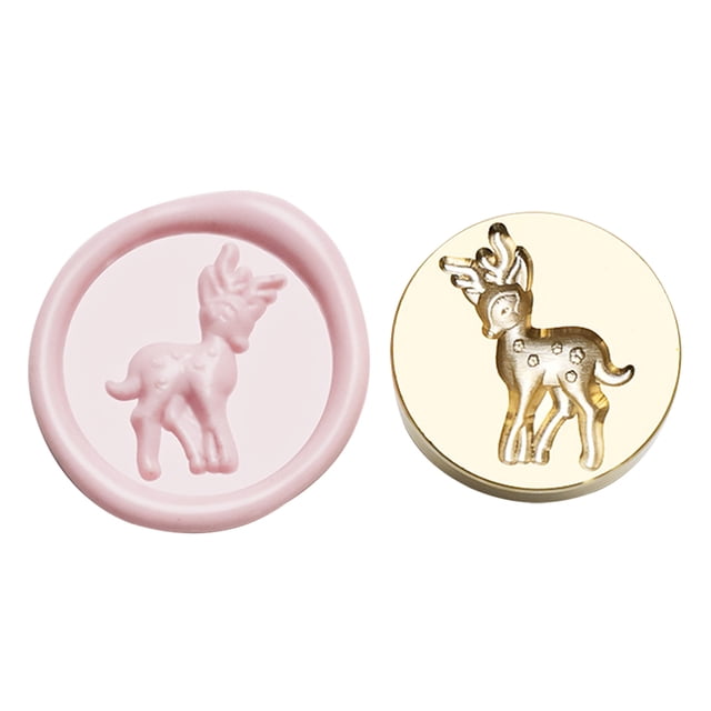 JShteea Cabeza Sello Forma Redonda Cabeza Cobre en Relieve 3D para Tarjeta Boda (Alce)