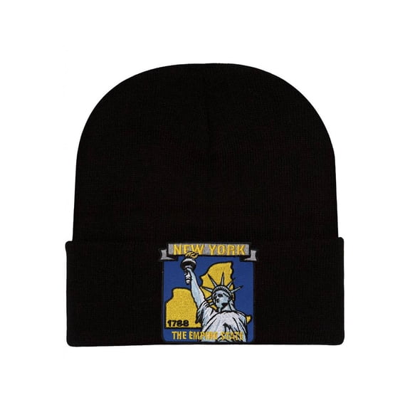 New York 1788 The Empire State Black Cuffed Beanie