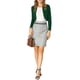 thumbnail image 2 of INSPIRAR CHIC Cárdigan Corto de Mujer con Mangas Largas y Cuello Redondo, Ligero, Talla S, Verde Oscuro, 2 of 7