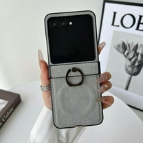 Dteck Back Case for Motorola Razr Ultra 2025 / 60 Ultra, Shockproof Hinge Protection Magnetic Ring Stand Protective Cover with Flexible Grip Hard Phone Case, Gray