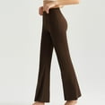 thumbnail image 5 of Womens High Waisted Yoga Pants Stretchy Flared Leggings Soft Pull-On Bell Bottoms Workout Outfits for Women (S, Brown), 5 of 6
