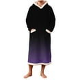 thumbnail image 1 of RXMEKW Gradient Fleece Hooded Robe for Men with Pockets, Long Sleeve Bathrobe for Lounging, Print, 1 of 4
