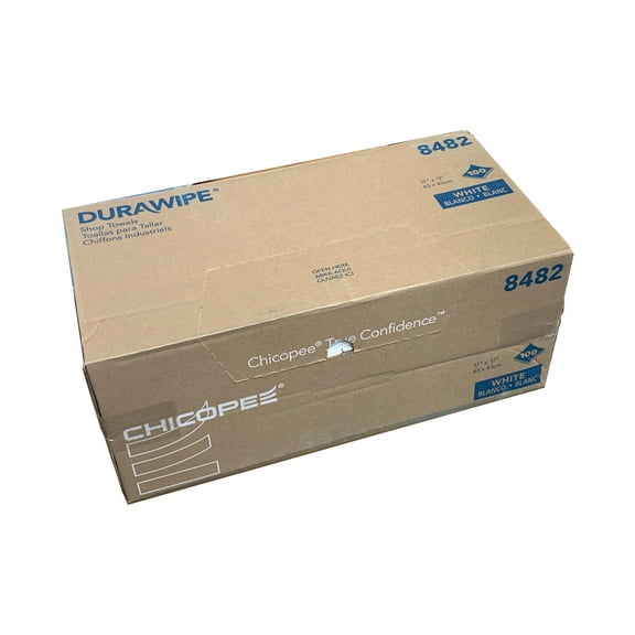 Durawipe Shop Towel White (17" x 17") 100 Wipes per Case (Z-Fold) 8482