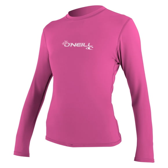 O'Neill Women's Basic Skins UPF 50+ Long Sleeve Sun Shirt, Fox Pink, Medium