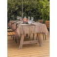 thumbnail image 2 of Outdoor Tablecloth with Umbrella Hole and Zipper, Western Star Retro Rectangle Table Cloth 60x84 Inch Waterproof Tablecloth, Country Farmhouse Brown Wooden Grain Picnic Table Cover for Patio Camping, 2 of 7