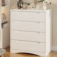 thumbnail image 3 of Aiho White Dresser with 4 Drawers, Wood Tall Chest, Drawer Safety Stop, Easy Assembly, 3 of 10