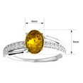 thumbnail image 5 of SuperJeweler 1 1/2 Carat Oval Shape Citrine and Diamond Ring In Sterling Silver For Women, 5 of 6