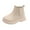 Beige, variant on Girls Ankle Boots Kids Comfortable Slip on Lug Sole Chelsea Booties for Toddler Little Kid Big Kids